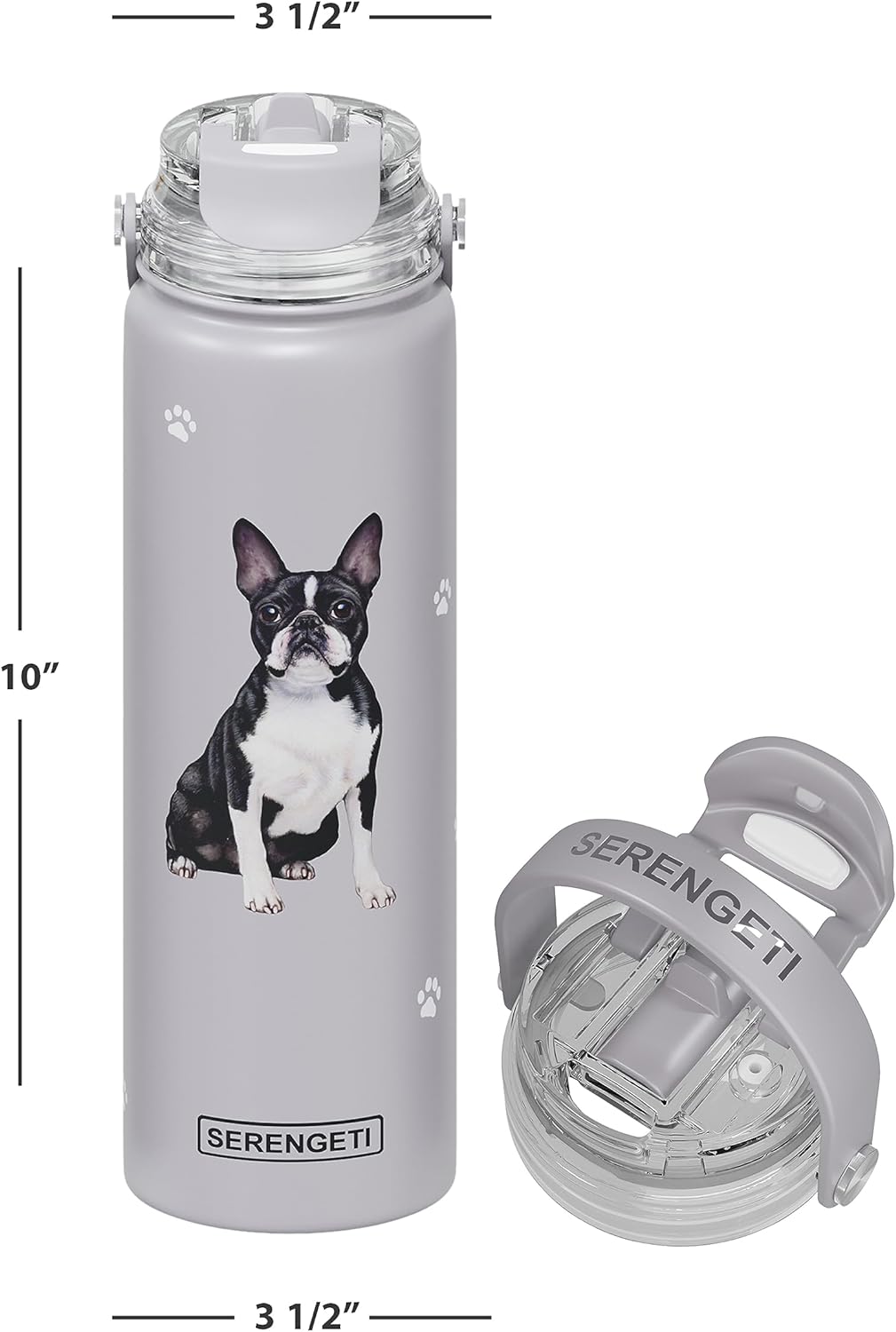 E & S Imports Serengeti Boston Terrier Stainless Steel Water Bottle 24 oz
