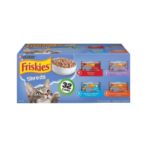 Friskies Shreds Variety Pack Canned Cat Food 32 ct