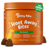 Zesty Paws Scoot Away Bites Gut Health Soft Chews for Dogs 90 ct