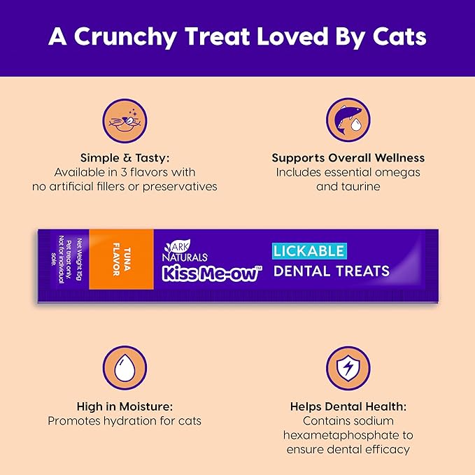 Ark Naturals Kiss Me-ow Lickable Dental Tuna Flavored Cat Treats 4 ct