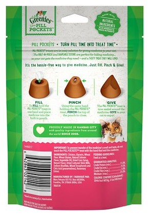 Greenies Pill Pockets for Tablets & Capsules, Salmon Flavor for Cats 1.6 oz