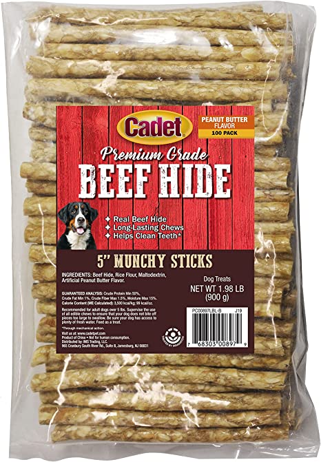Cadet Munchy Peanut Butter Rawhide Dog Treats