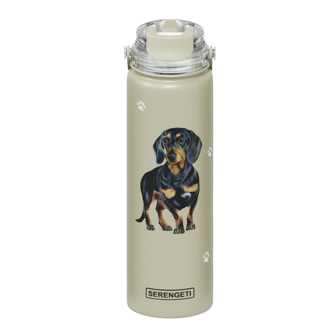E & S Imports Serengeti Black Dachshund Stainless Steel Water Bottle 24 oz