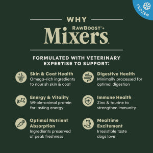 Instinct Raw Boost Mixers Skin & Coat Health Recipe Frozen Raw Dog Food Topper  1.25 lb