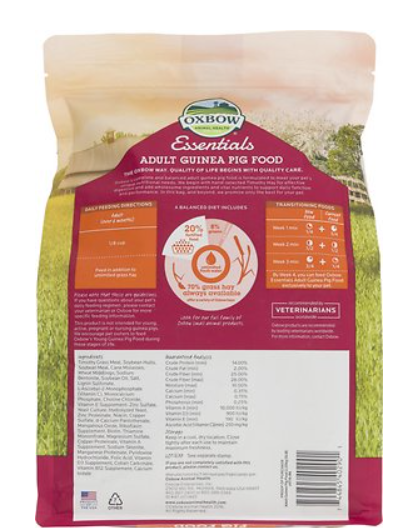 Oxbow Essentials Cavy Cuisine Performance Adult Guinea Pig Food