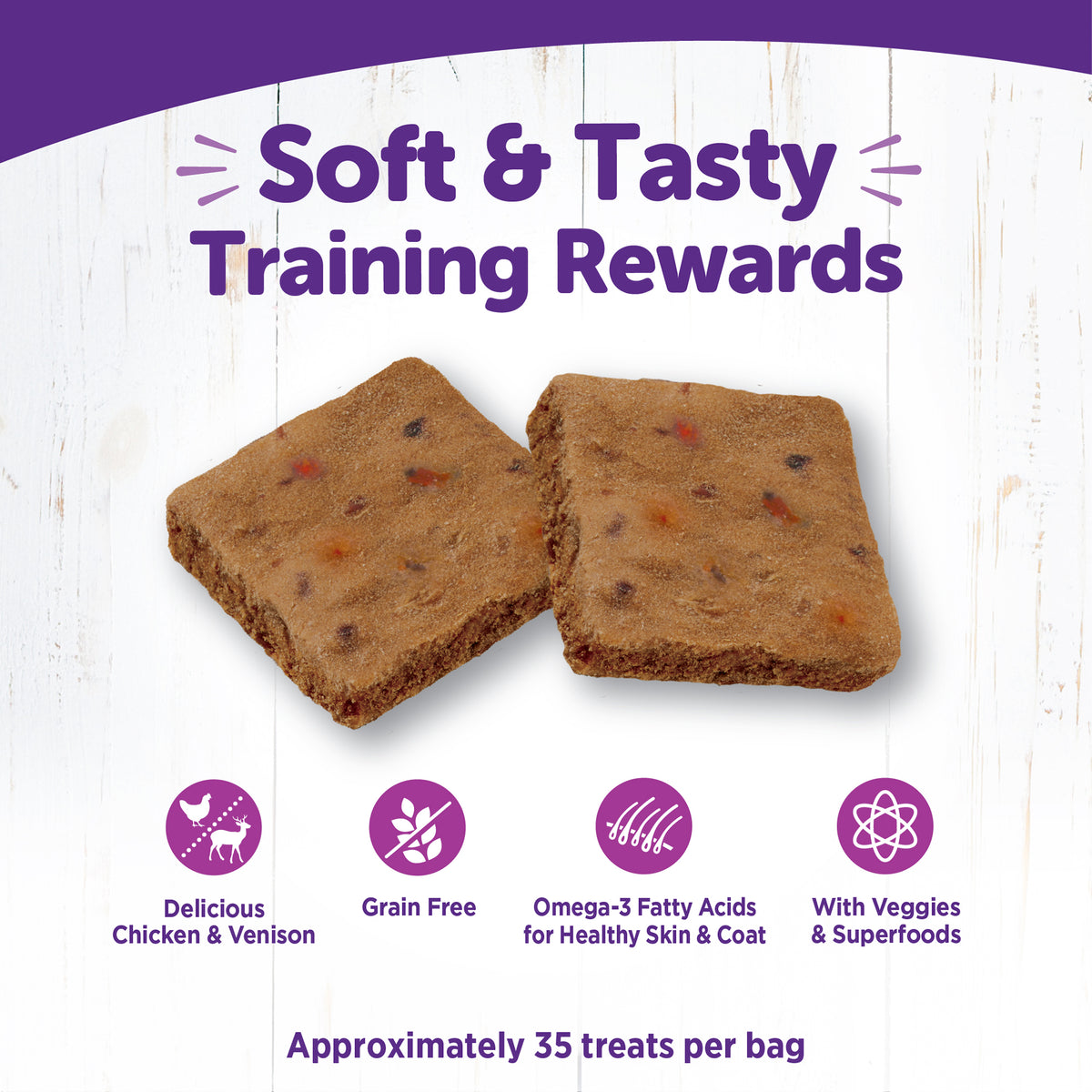 Wellness Rewarding Life Chicken & Venison Recipe Dog Training Treats 6 oz