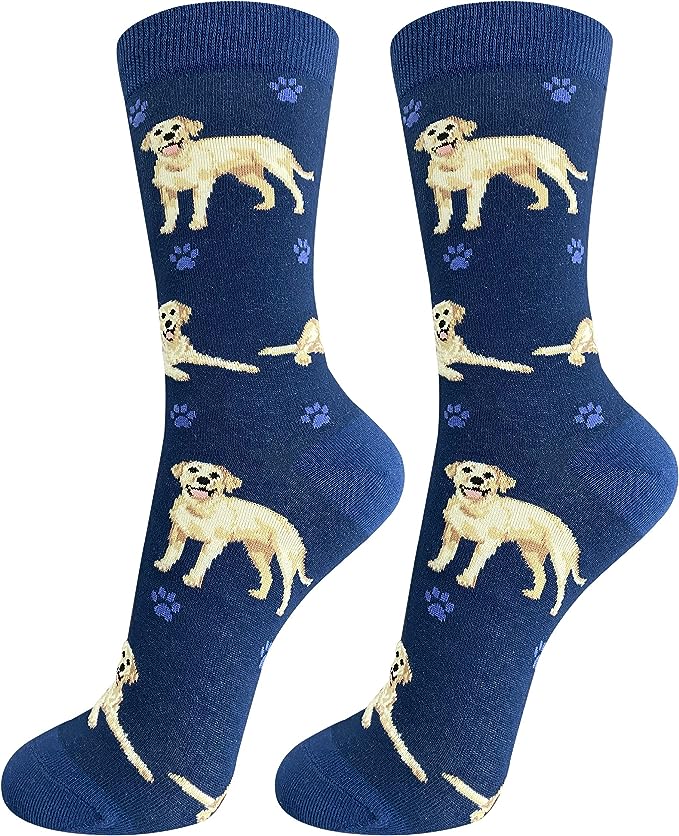 E & S Imports Pet Lover Socks Yellow Labrador Dog, Unisex, One Size Fits Most