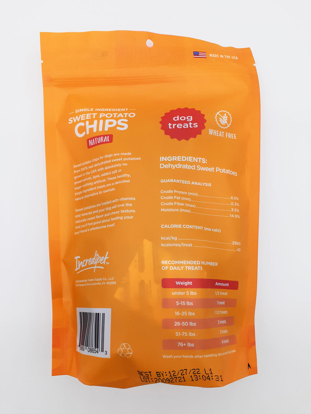Incredipet Sweet Potato Chips Dog Treats 8 oz