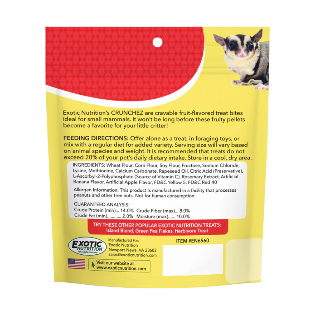 Exotic Nutrition Pet Supplies Crunchez Apple & Banana Recipe 2.5 oz