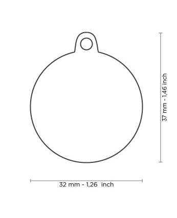 Myfamily Large Round Black Glitter with Bone Personalized Dog ID Tag