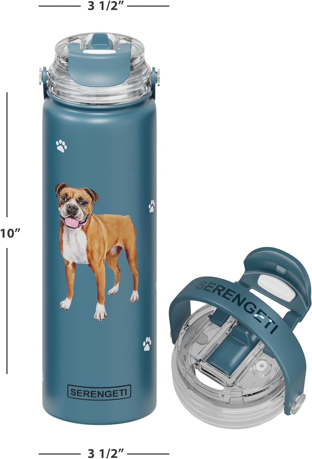 E & S Imports Serengeti Boxer Stainless Steel Water Bottle 24 oz