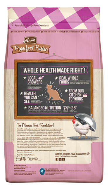 Merrick Purrfect Bistro Healthy Kitten Recipe Grain-Free Dry Cat Food 4 lb