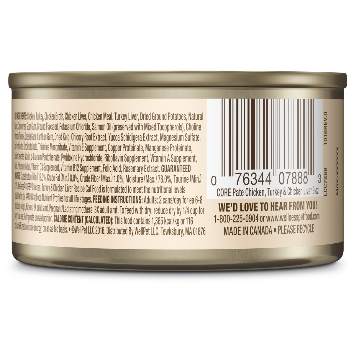 Wellness Core Natural Chicken, Turkey, & Chicken Liver Classic Pate Grain