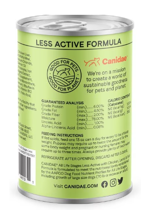 Canidae All Life Stages Less Active Chicken, Lamb & Fish Canned Dog Food