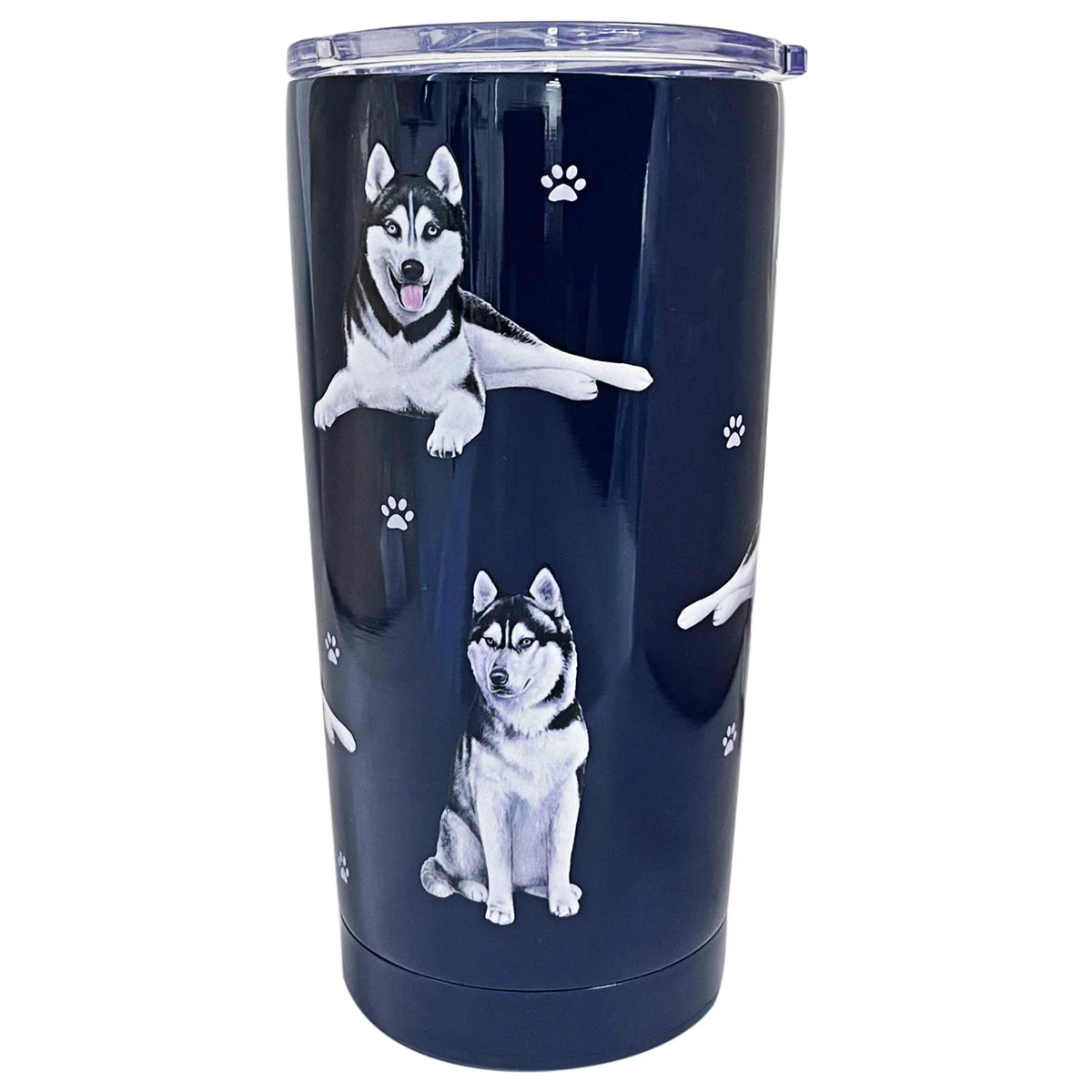 E & S Imports Serengeti Siberian Husky Stainless Steel, Vacuum Insulated Tumbler with Spill Proof Lid 20 oz