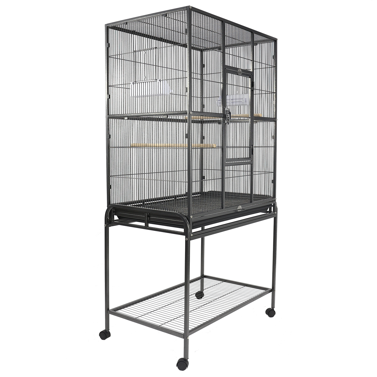 A&E Black Flight Bird Cage with Stand 31 x 20 x 62 in