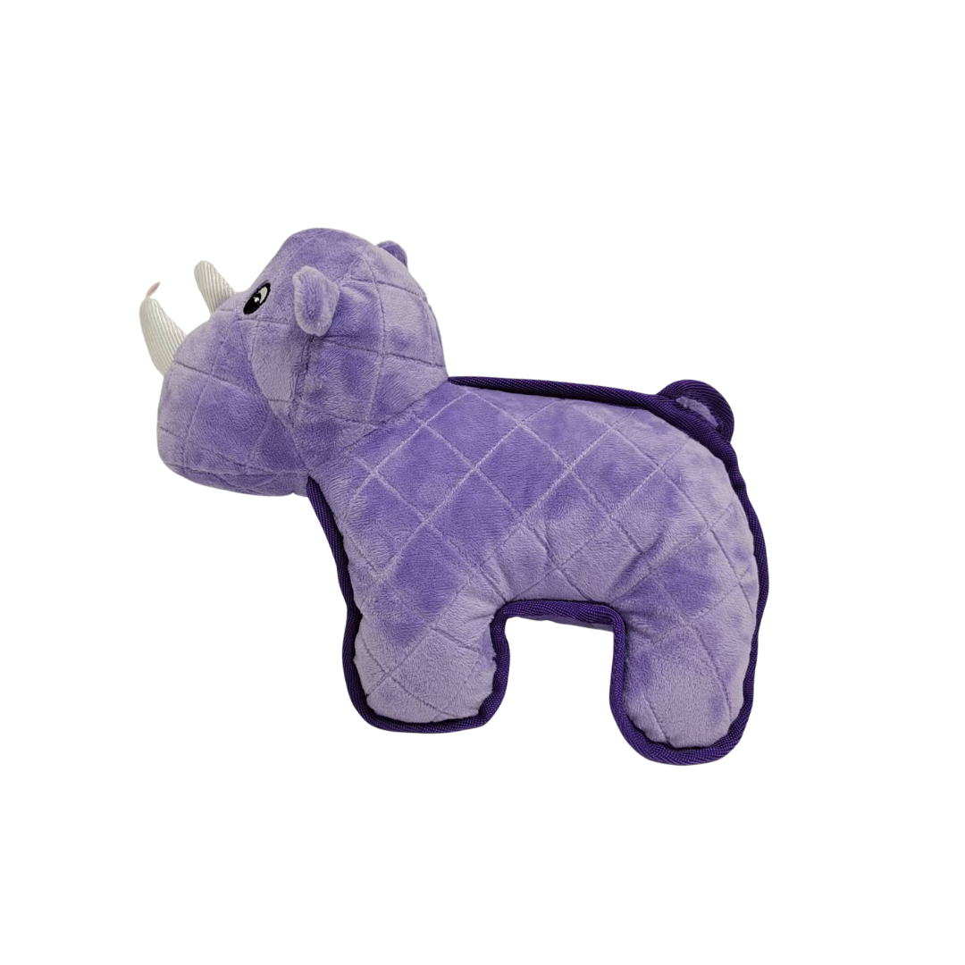 Pet Obsession Ruff N Roll Durable Plush Dog Toy- Rhino 12 in