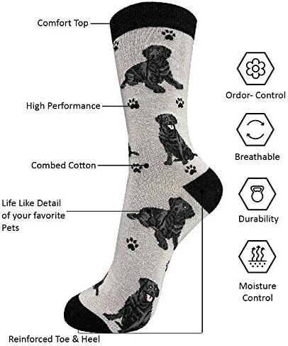 E & S Imports Pet Lover Socks Black Labrador Dog, Unisex, One Size Fits Most
