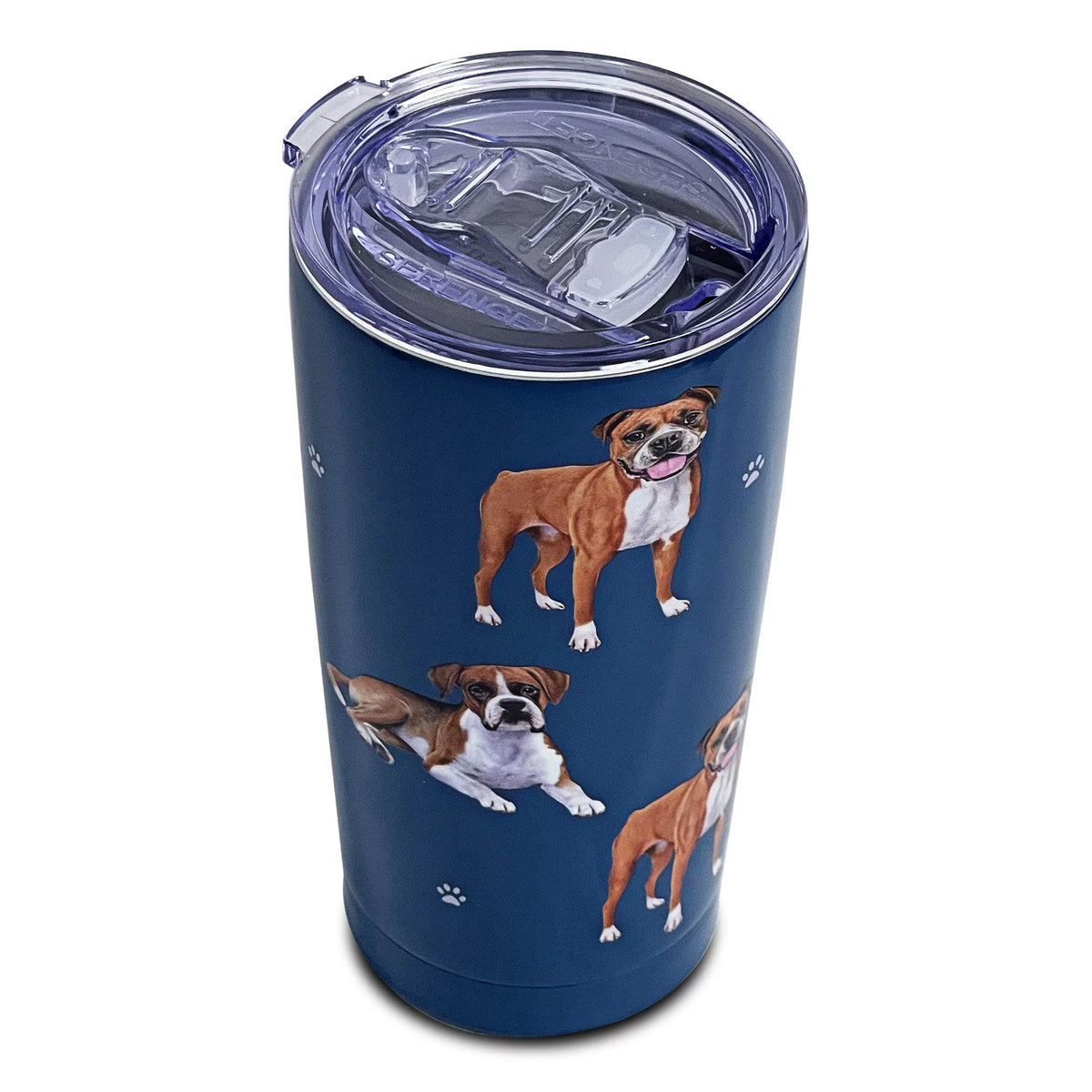 E & S Imports Serengeti Boxer Stainless Steel, Vacuum Insulated Tumbler with Spill Proof Lid 20 oz