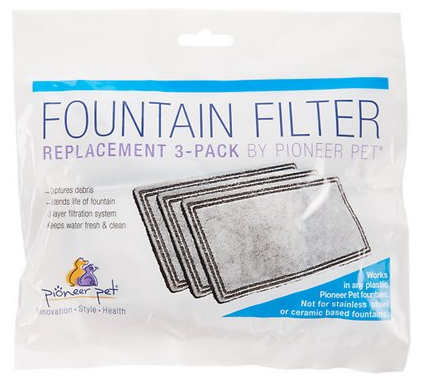 Pioneer Pet Replacement Filters for Plastic Raindrop Fountain 3 pk