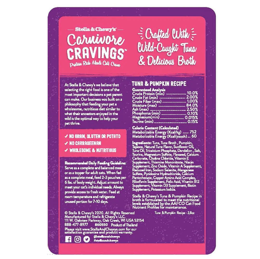Stella & Chewy's Carnivore Cravings Grain-Free Tuna & Pumpkin Recipe Wet Cat Food Pouch