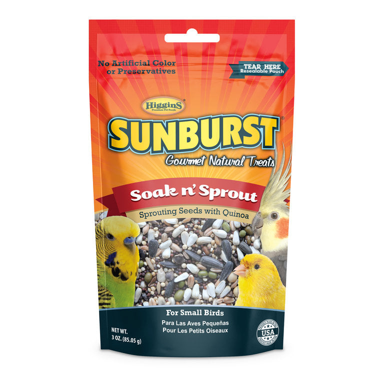 Higgins Sunburst Gourmet Soak N' Sprout Treats for Small Birds 3 oz
