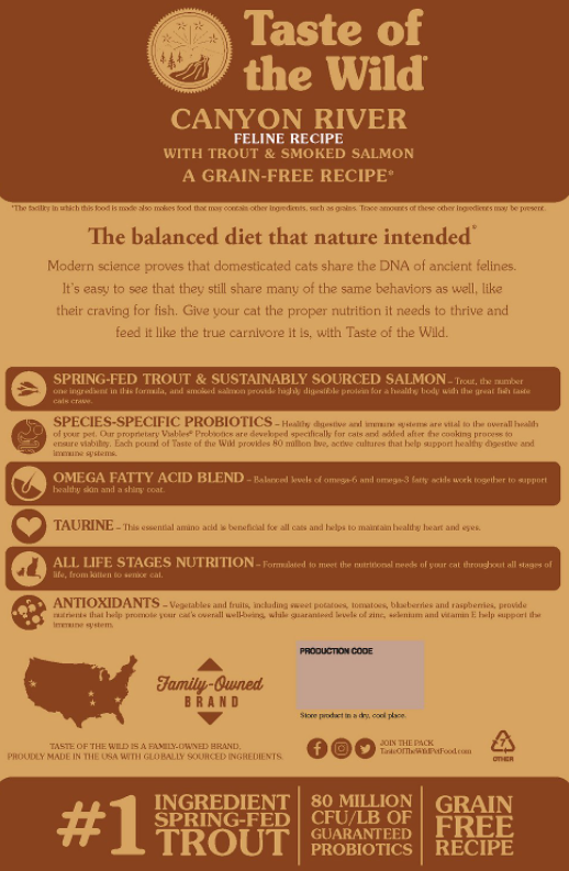 Taste Of The Wild Canyon River Feline Recipe With Trout & Smoked Salmon Grain-Free Dry Cat Food