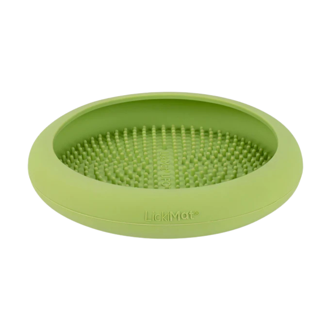 Lickimat Green UFO Slow Feeder Dog Bowl