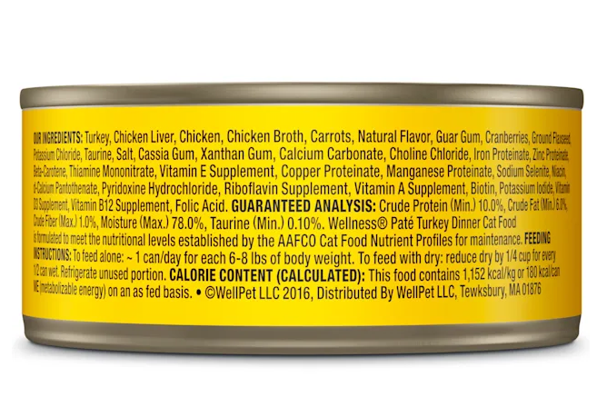 Wellness Complete Health Natural Turkey Pate Grain-Free Canned Cat Food