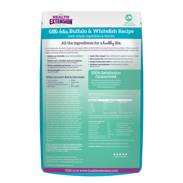 Health Extension Little Bites Grain-Free Buffalo & Whitefish All Life Stages Dry Dog Food
