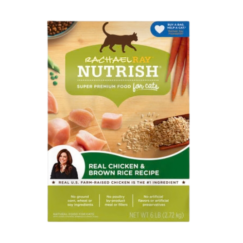 Rachael Ray Nutrish Real Chicken & Brown Rice Recipe Dry Cat Food 6 lb