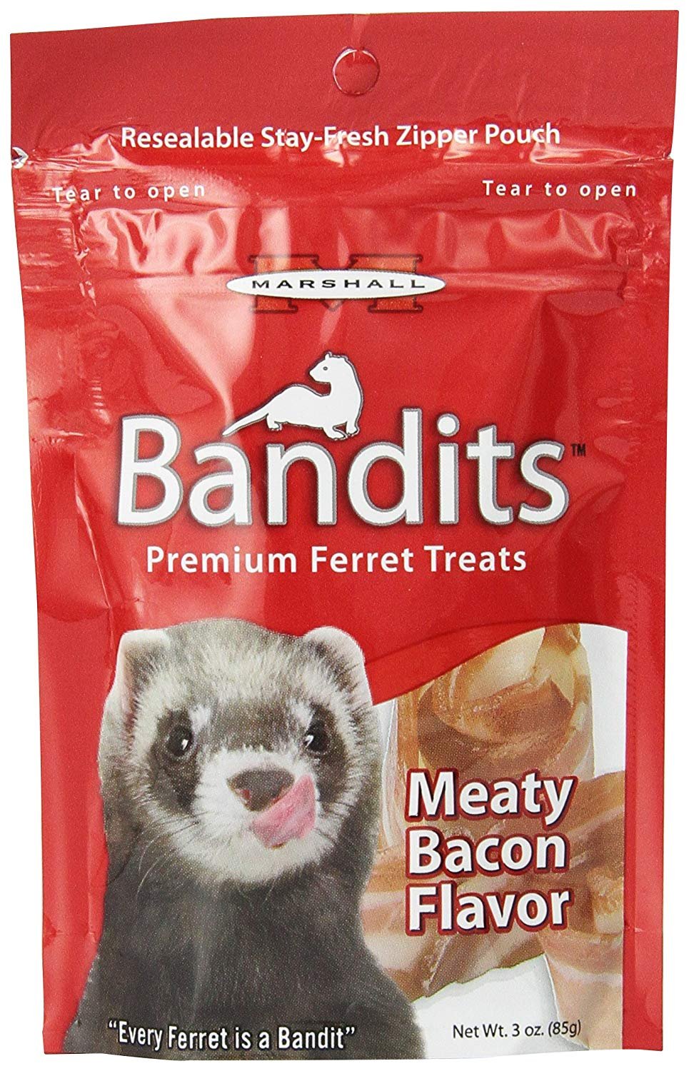 Marshall Bandits Premium Ferret Meaty Bacon Flavor Treats 3 oz