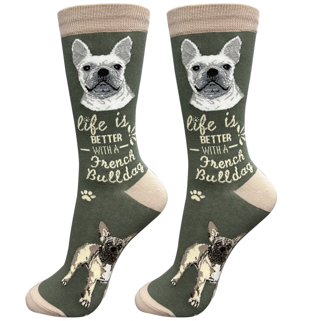E & S Imports Life is Better With a French Bulldog Socks