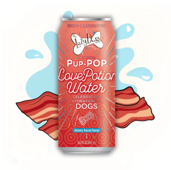 Lazy Dog Pup-POP Love Potion Water Hickory Bacon Flavor for Dogs 15.5 oz