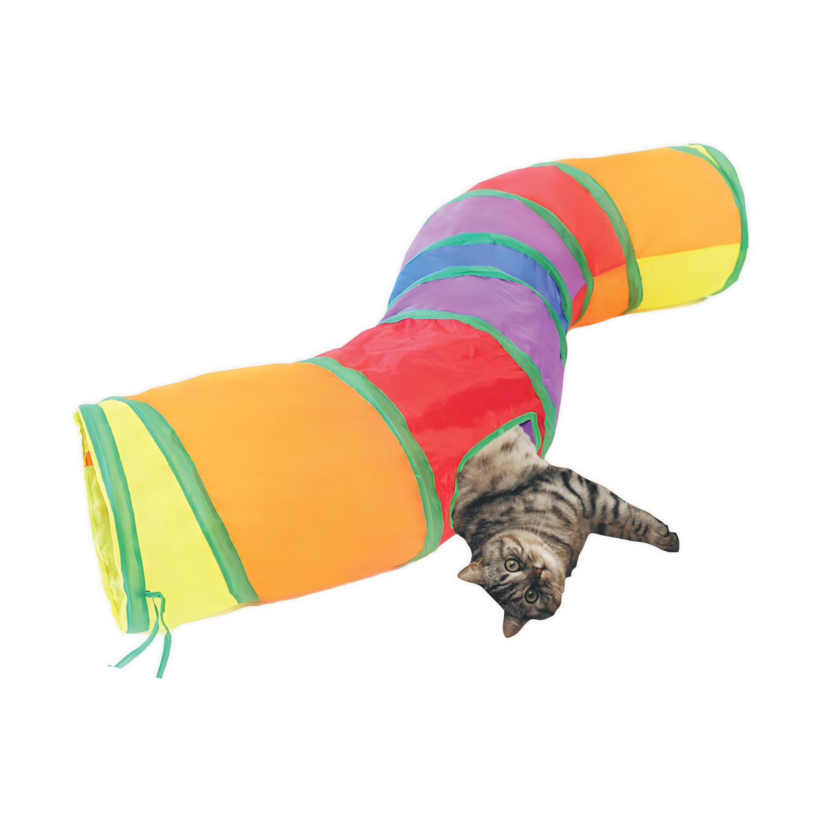 Pet Obsession Meow-n-Roll Pop-Open Curved Play Tunnel Cat Toy