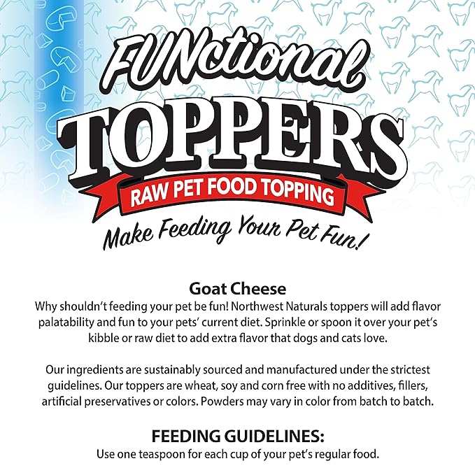 Northwest Naturals FUNctional Freeze-Dried Goat Cheese Cat & Dog Food Topper 4.5 oz