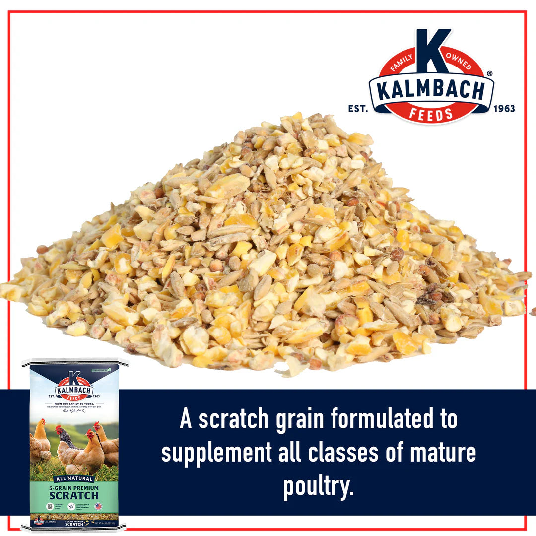 Kalmbach Feeds All Natural 5-Grain Premium Scratch Grain Chicken Feed 50 lb