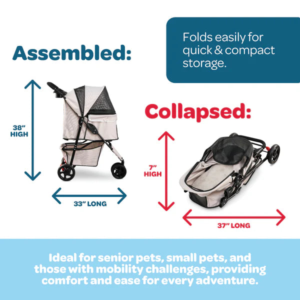 Carlson Portable Pup Pet Stroller for Pets Up to 30 lbs