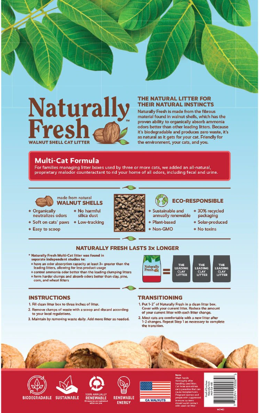 Naturally Fresh Multi-Cat Walnut Shell Cat Litter 26 lb