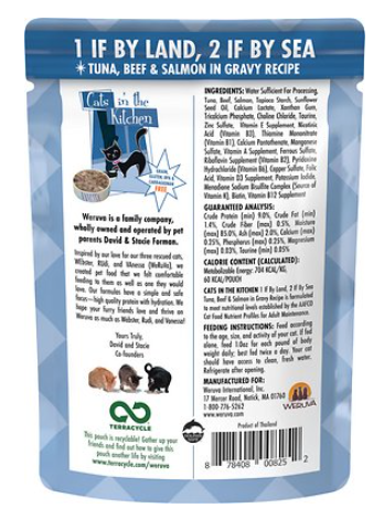 Weruva Cats In The Kitchen 1 If By Land, 2 If By Sea With Tuna, Beef, & Salmon In Gravy Grain-Free Wet Cat Food