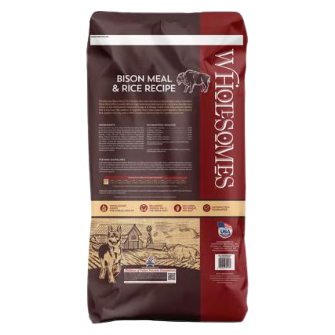Wholesomes Bison Meal & Rice Recipe Dry Dog Food 35 lb