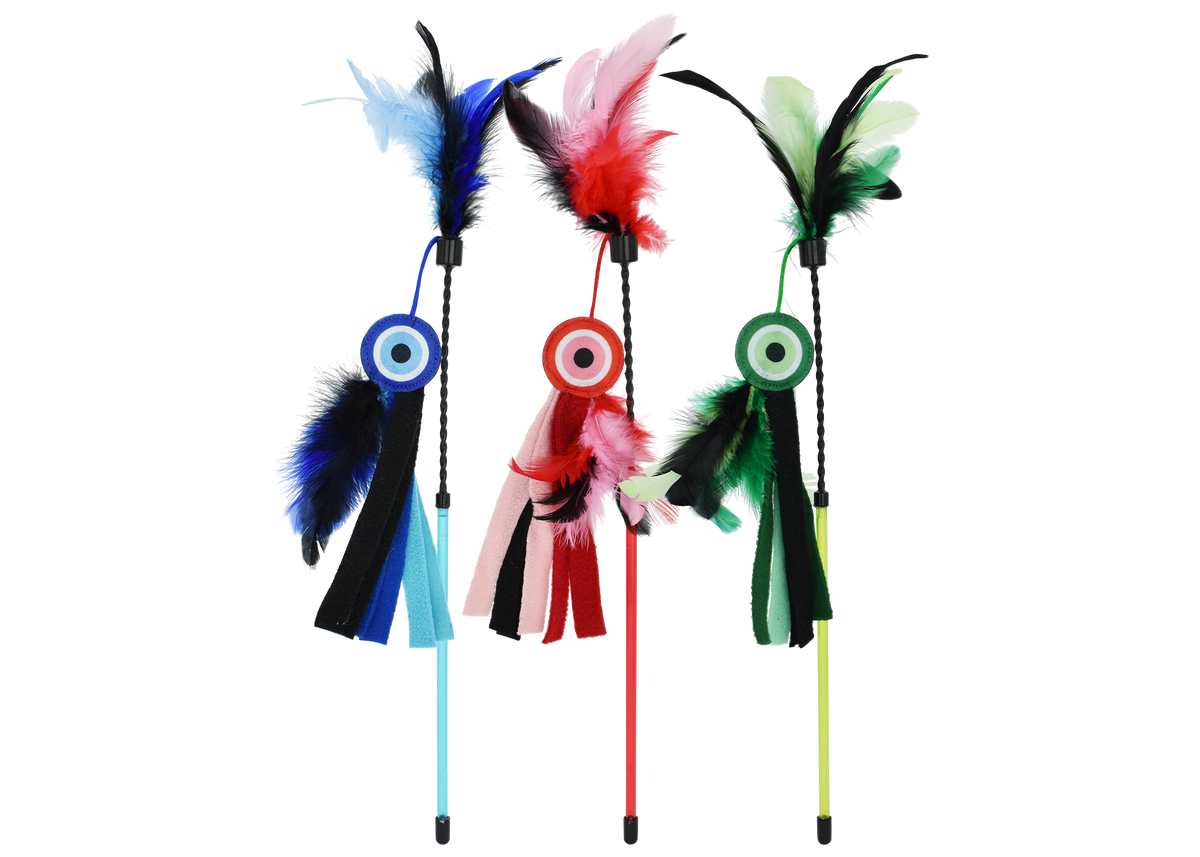 Incredipet Felt Circle Cat Wand Toy, Assorted 17 in