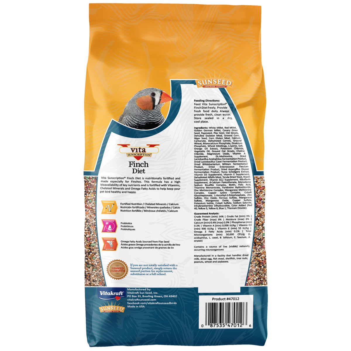 Sunseed Vita Finch Diet 2.5 lb