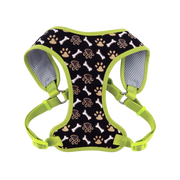 Coastal Pet Products Ribbon Designer Wrap Adjustable Dog Harness- Brown Paws & Bones