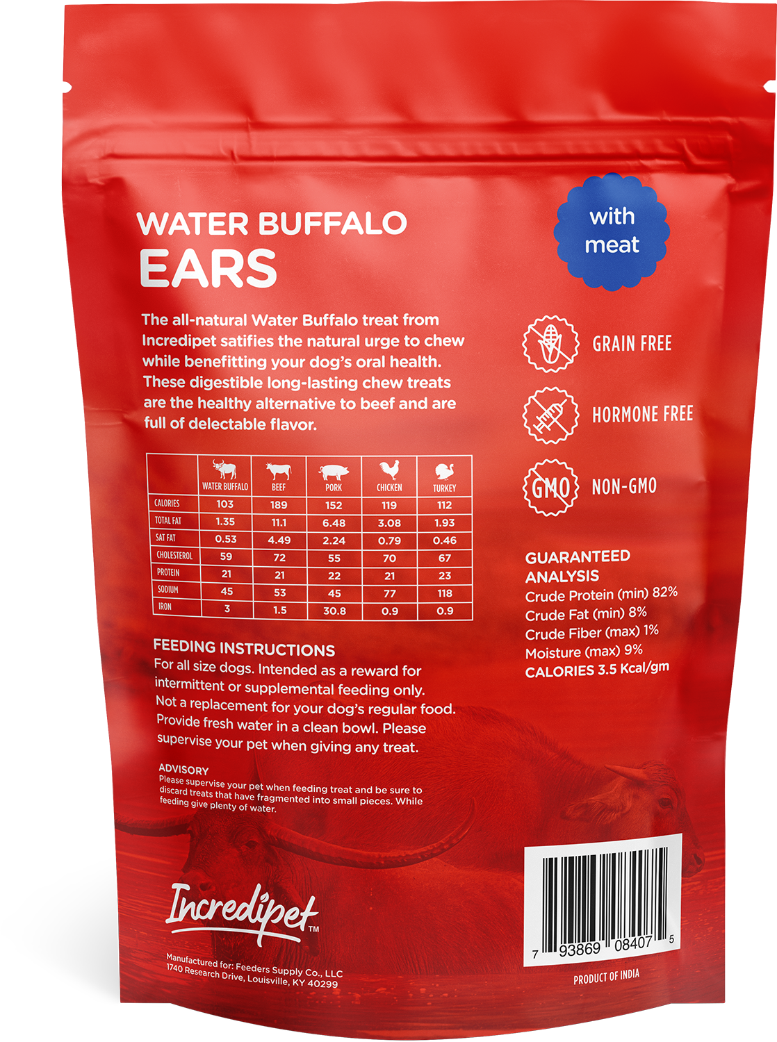 Incredipet Buffalo Ears Dog Chews 2 pk