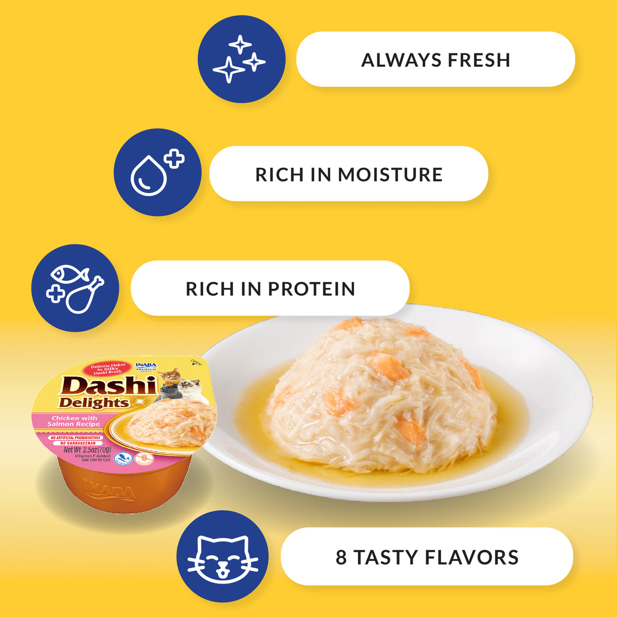 Inaba Dashi Delights Chicken with Tuna Recipe Wet Cat Treat 2.5 oz