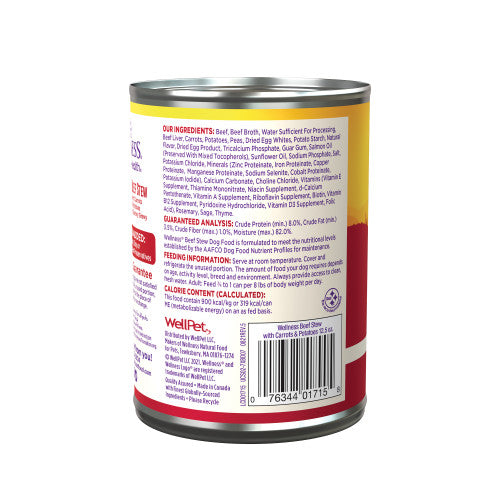 Wellness Beef Stew With Carrots & Potatoes Grain-Free Canned Dog Food