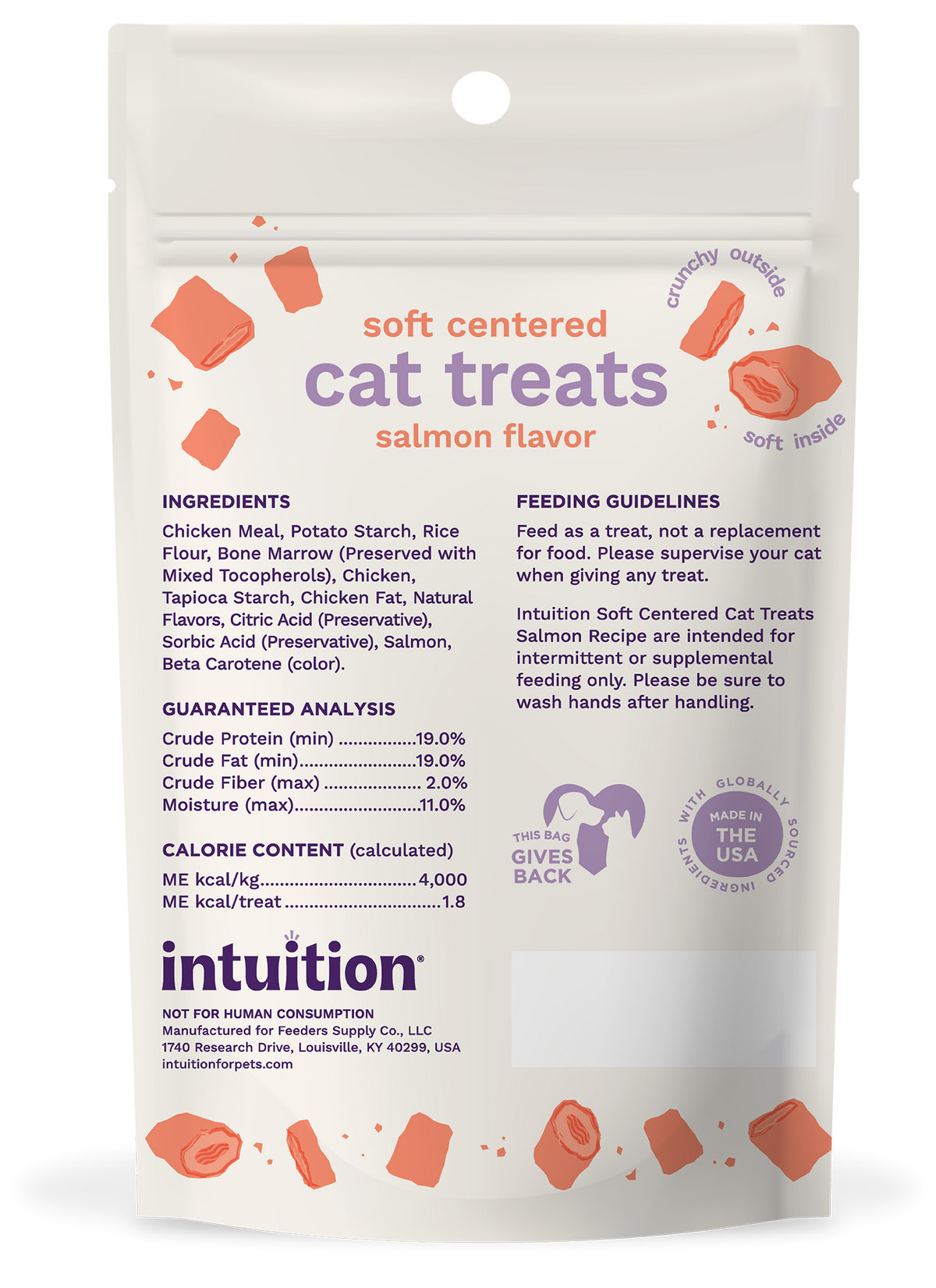 Intuition Salmon Recipe Soft Center Cat Treats 3 oz