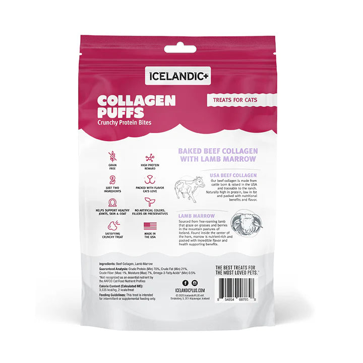 Icelandic+ Beef Collagen Puffs with Marrow Cat Treats .5 oz