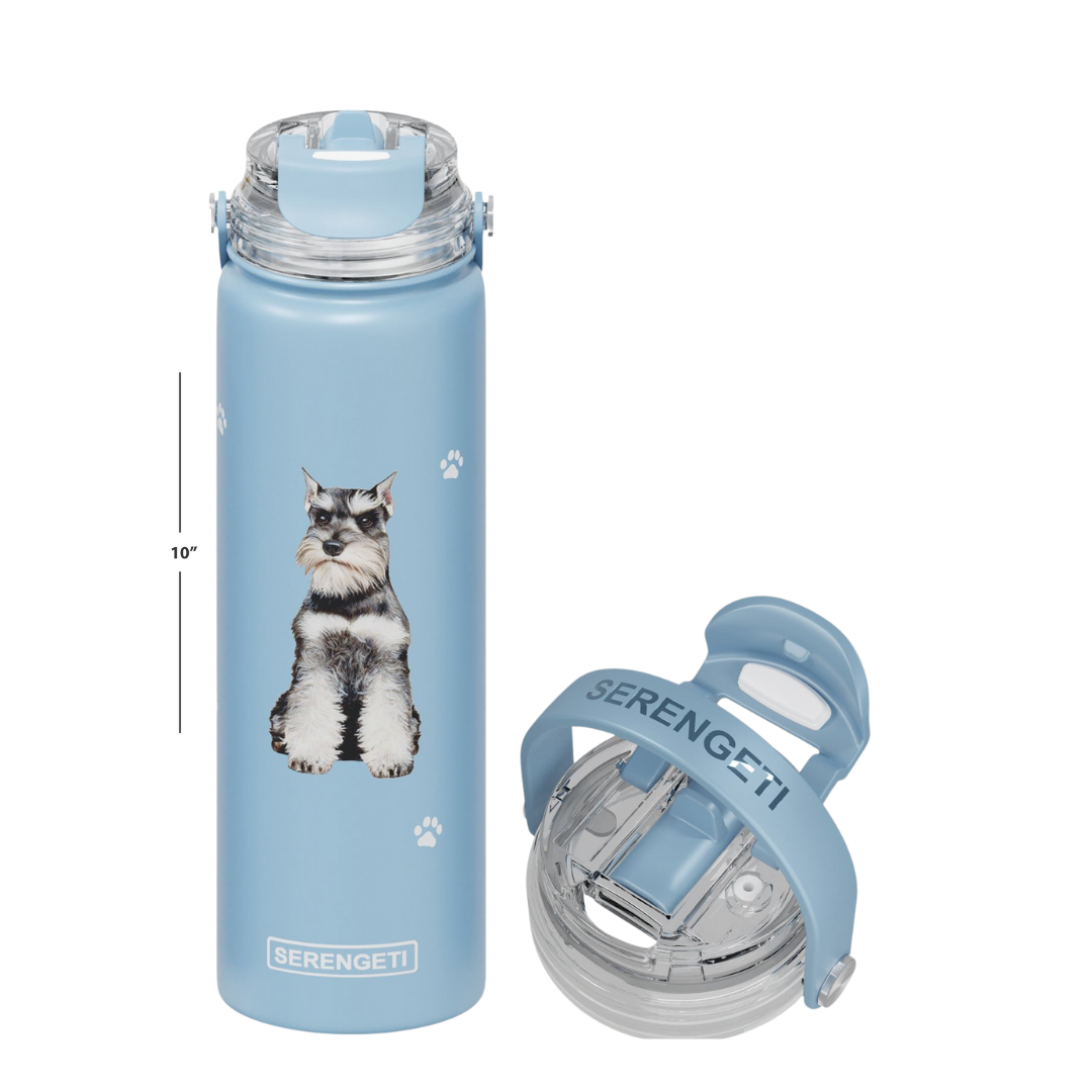E & S Imports Serengeti Schnauzer Stainless Steel Water Bottle 24 oz